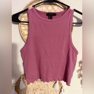 Forever 21 Mauve Ribbed Crop Tank